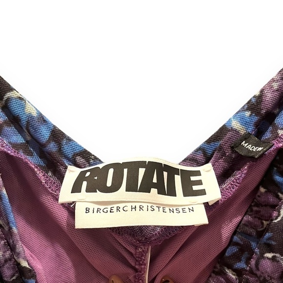 ROTATE | BIRGER CHRISTENSEN Floral Printed Halterneck Ruched Mini Dress | Small - Picture 10 of 16